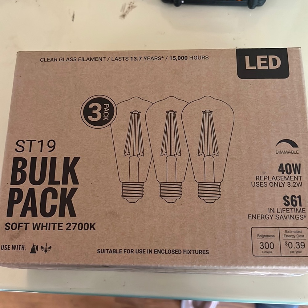 Soft white vintage clear glass bulbs